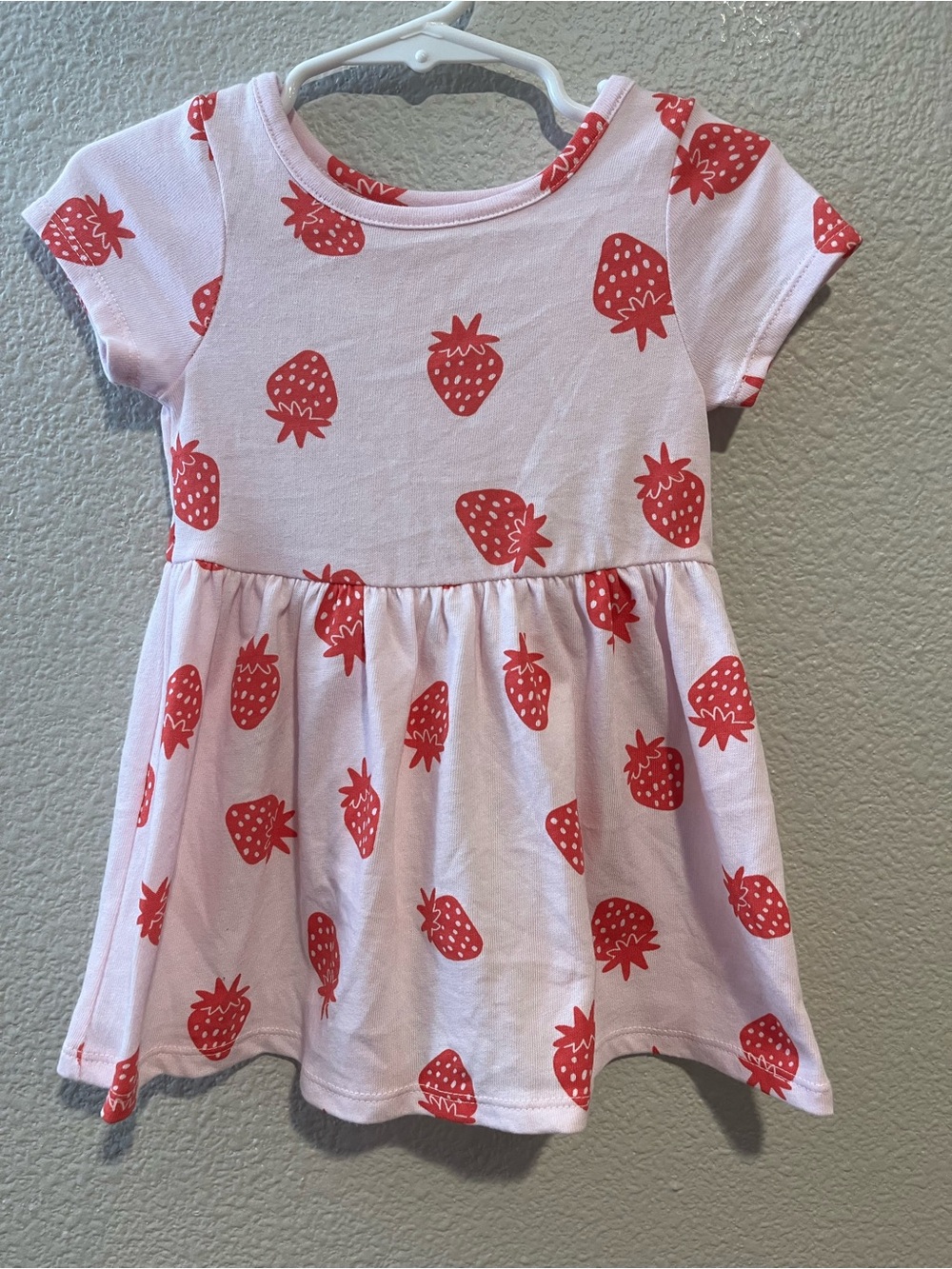 Cat & Jack Baby Girls Pink Strawberry Dress Size 12 Months NWOT